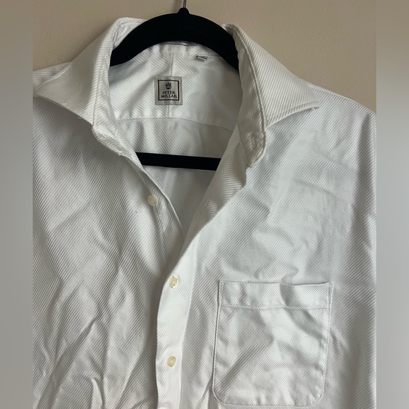 Peter Millar Men's White Button Down Shirt Size 16R - Picture 3 of 8